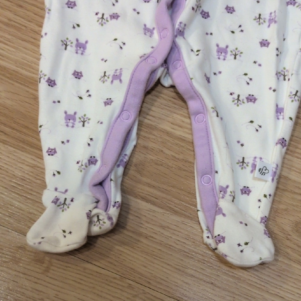 2 Cute Kids Footies - Purple and Yellow Animal Prints - Picture 5 of 13